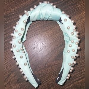 Lele Sadoughi x Stoney Clover Lane Nylon Headband in Cotten Candy Blue Pearl